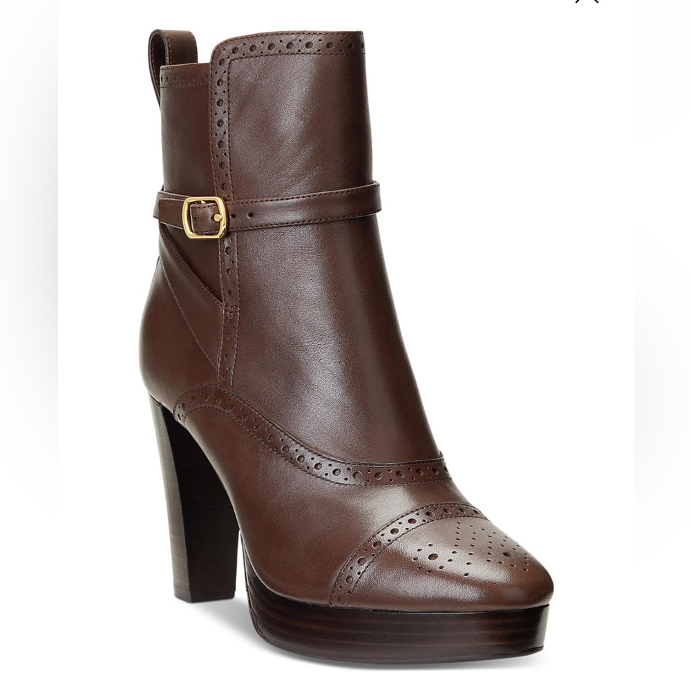 NEW*Lauren Ralph Lauren McKinsey Leather Boots- 7